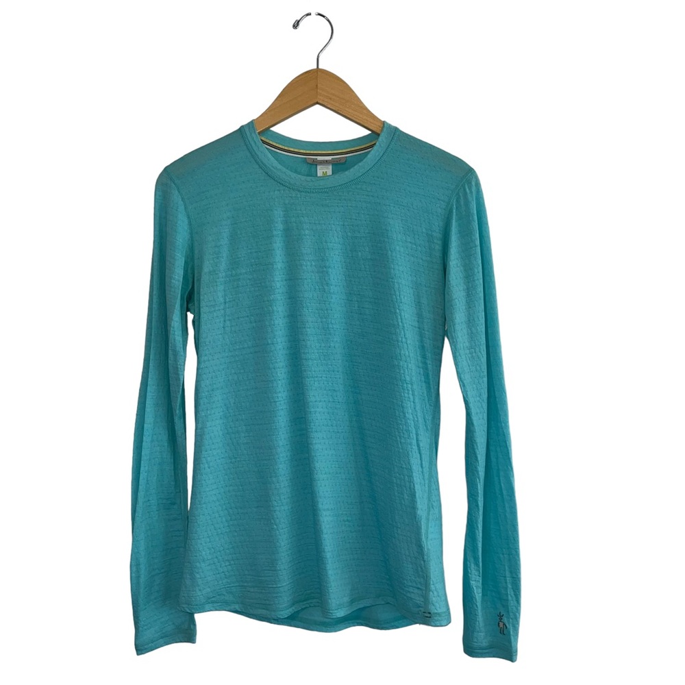 Smartwool Microweight 150 Crew Base Layer Women's MD Teal 100% Merino Wool Hike